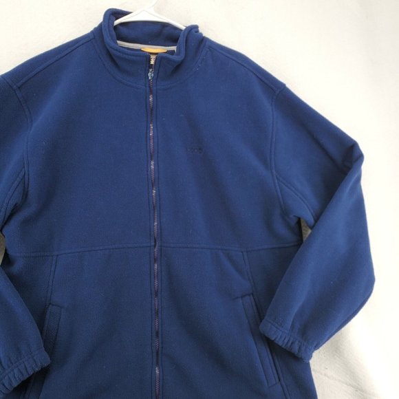 IZOD Jacket Men's Full Zip High Neck Long Sleeve Sweatshirt Fleece Pockets Blue - Picture 10 of 11